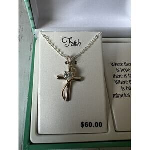 Silver Expressions By LA Rocks Faith Love And Hope Necklace